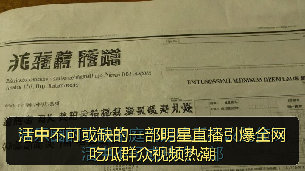 活中不可或缺的一部明星直播引爆全网吃瓜群众视频热潮