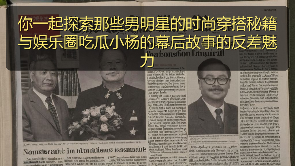 你一起探索那些男明星的时尚穿搭秘籍与娱乐圈吃瓜小杨的幕后故事的反差魅力