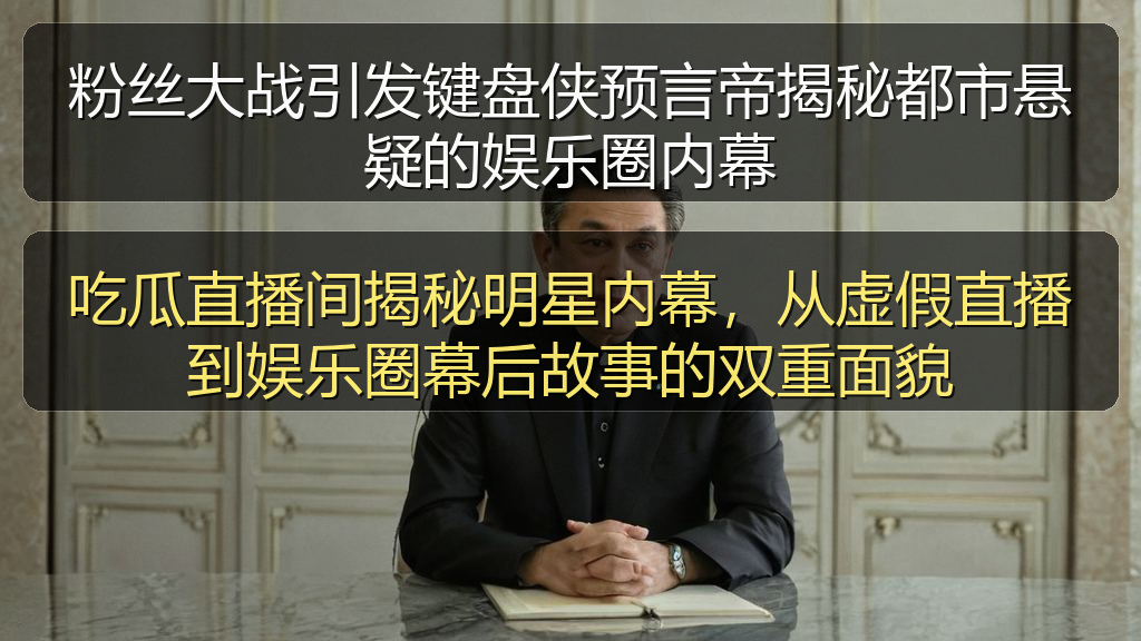 粉丝大战引发键盘侠预言帝揭秘都市悬疑的娱乐圈内幕